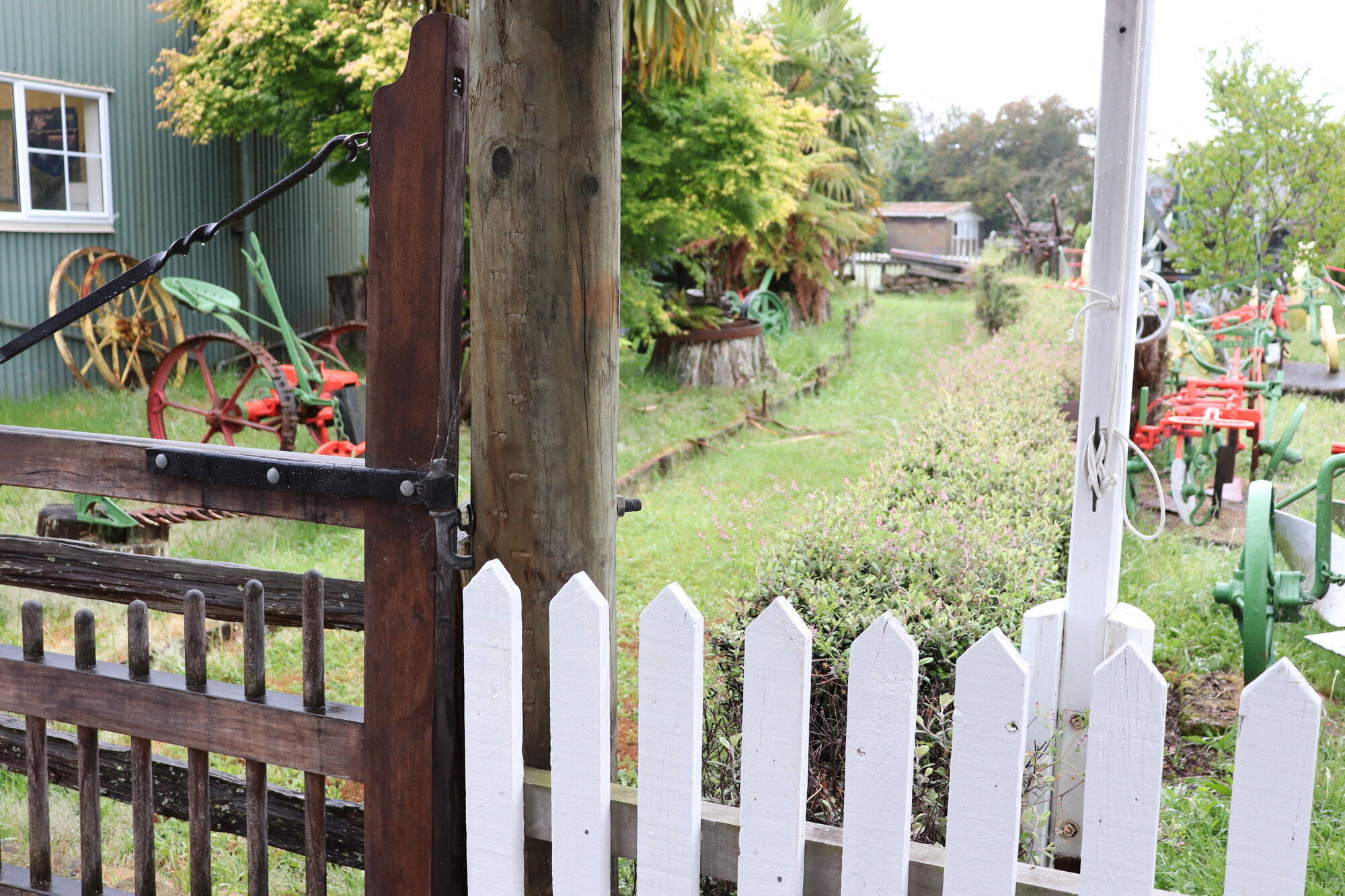 Photograph of the Douslin House gardens showing the route for the miniature steam train