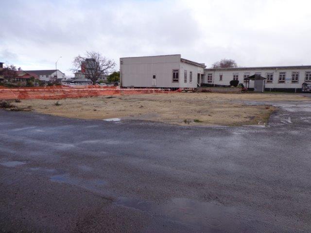Photograph showing demolished area of the old hospital wards of QE