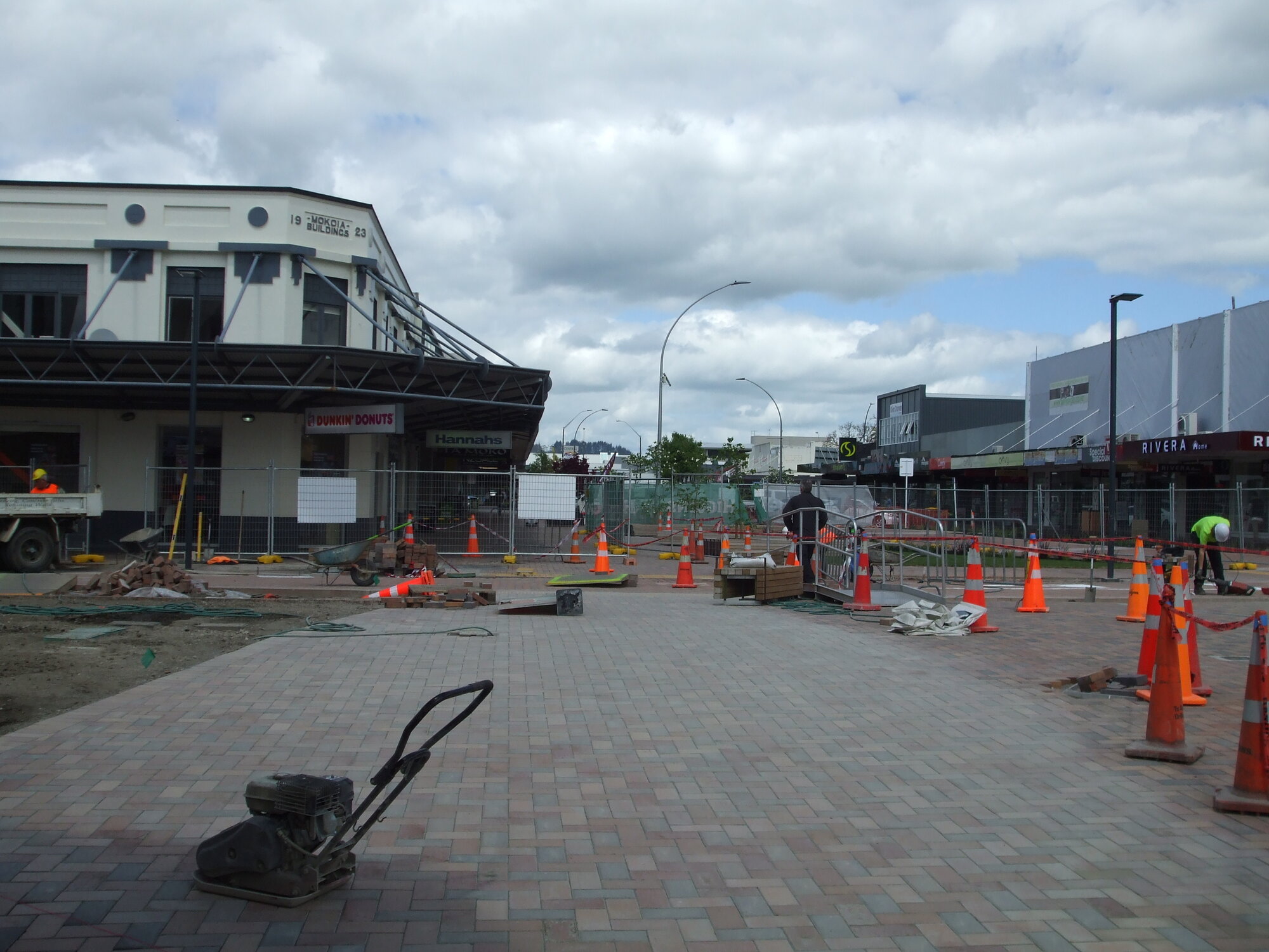 Photograph showing the former City Focus area being remodelled, becomes Te Manawa 