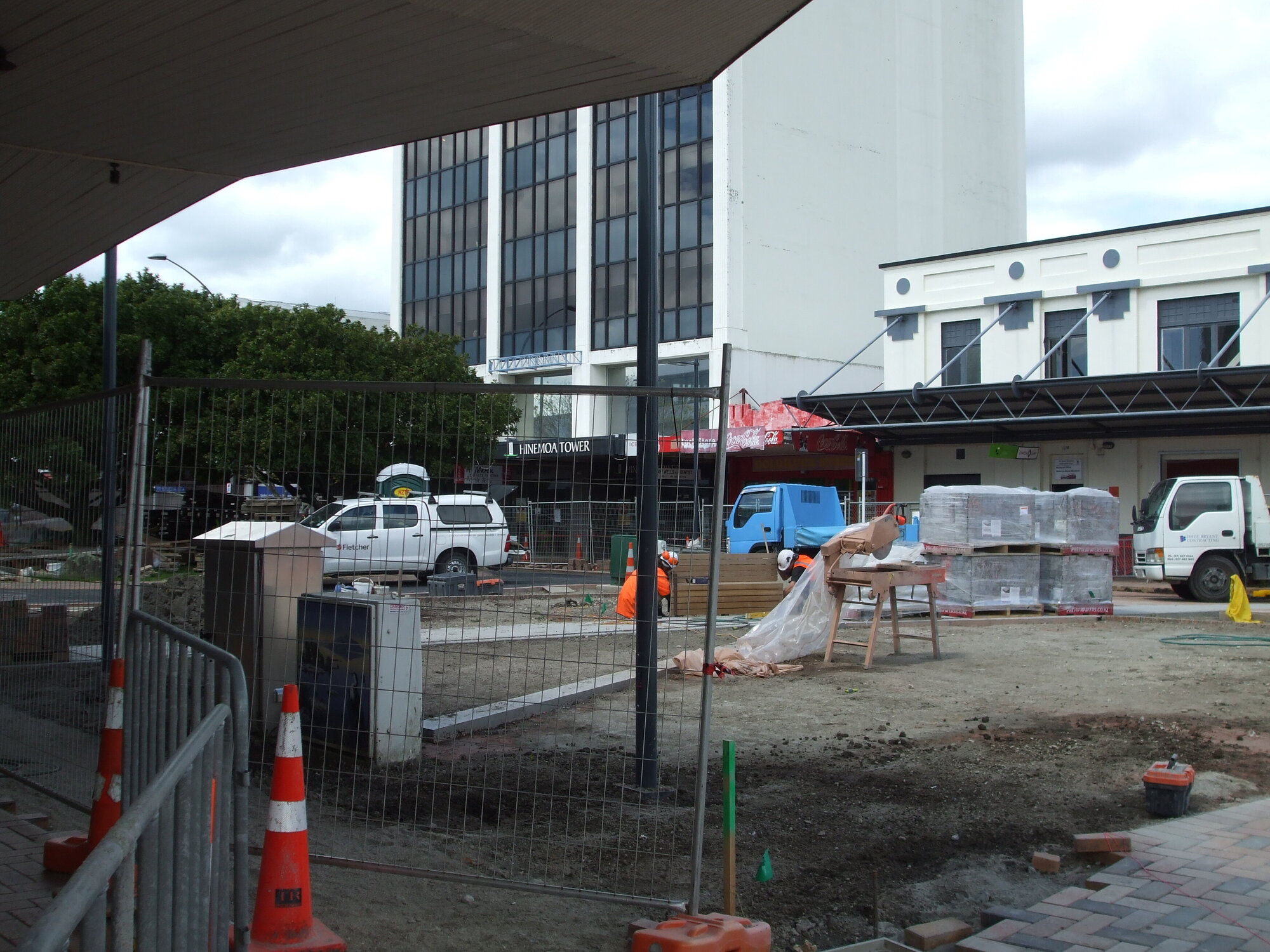 Photograph showing the former City Focus area being remodelled, becomes Te Manawa 