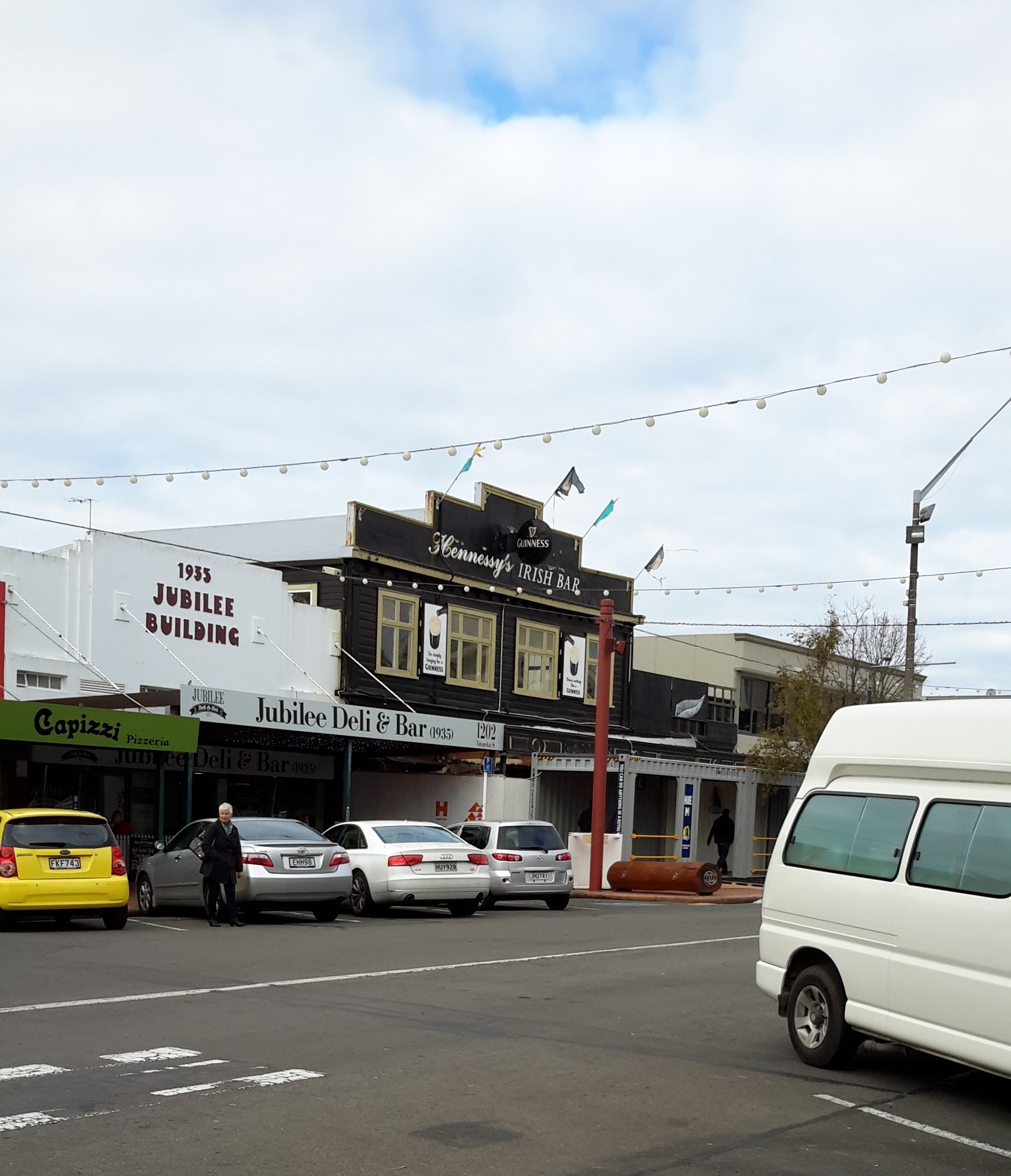Photograph showing the front of Hennessey's being demolished