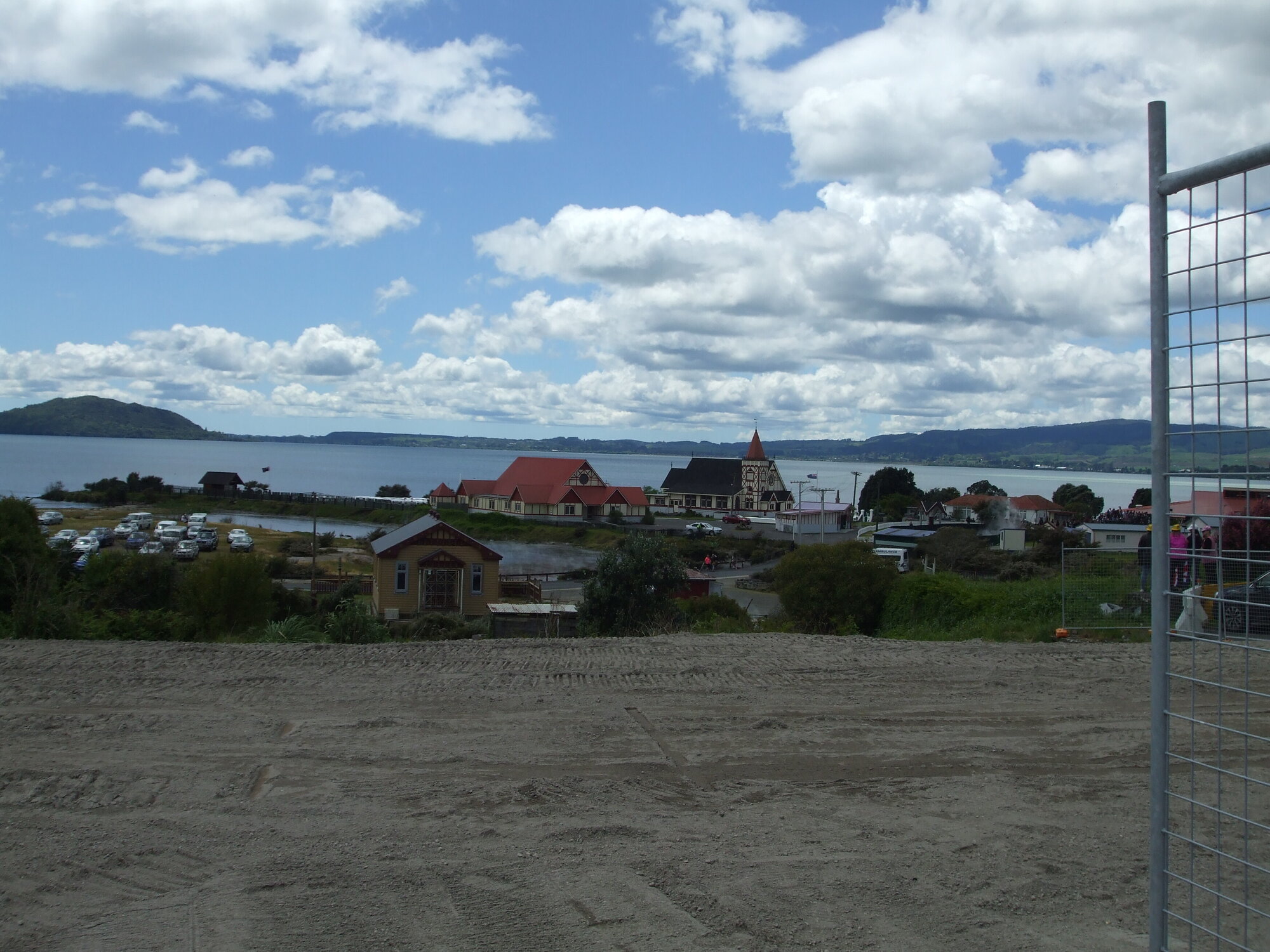 Photograph showing the empty site where the Lake House Hotel stood since 1872