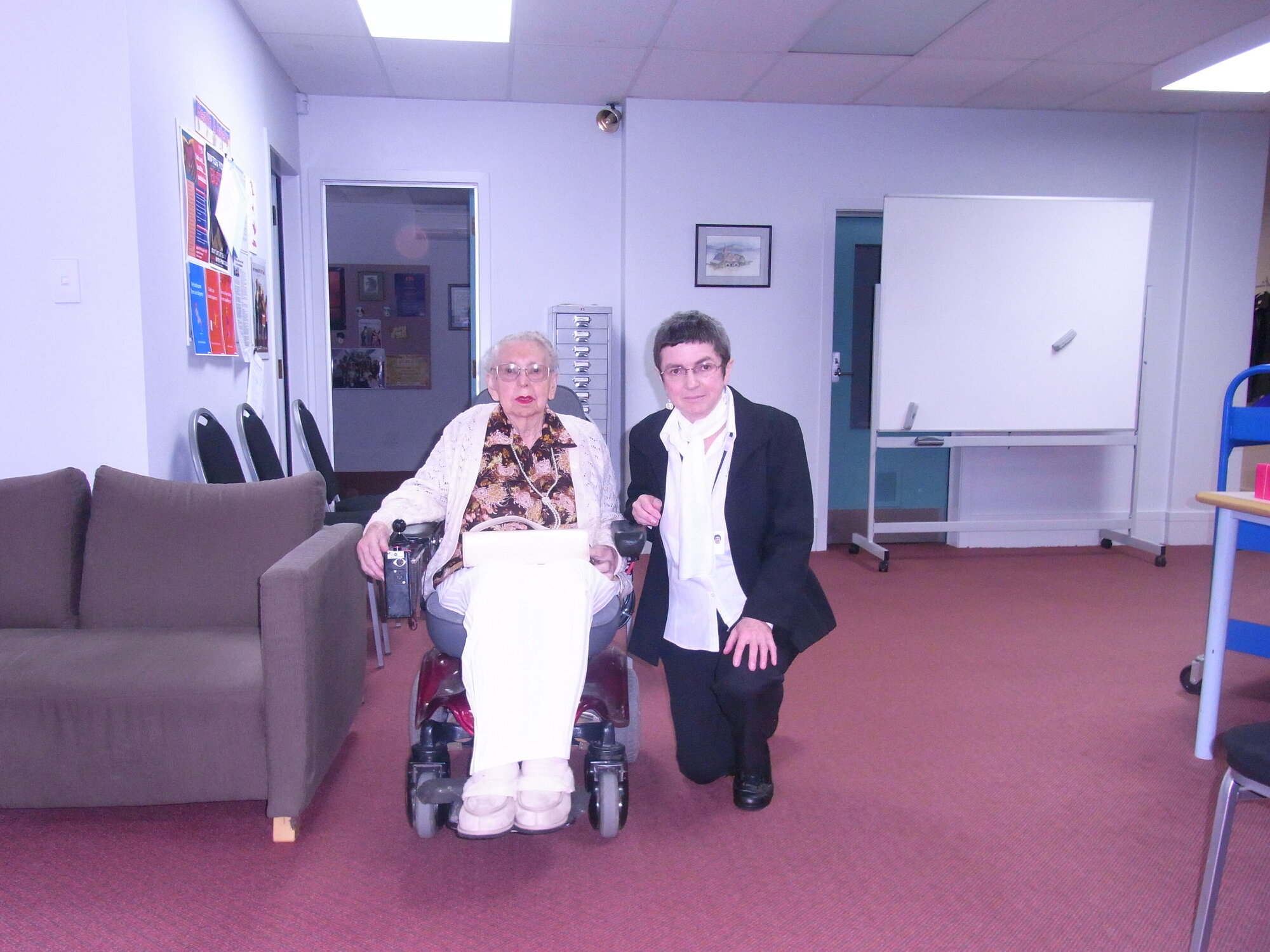 Mary Ellen Wilson, Reference Librarian, with Norma Evans 