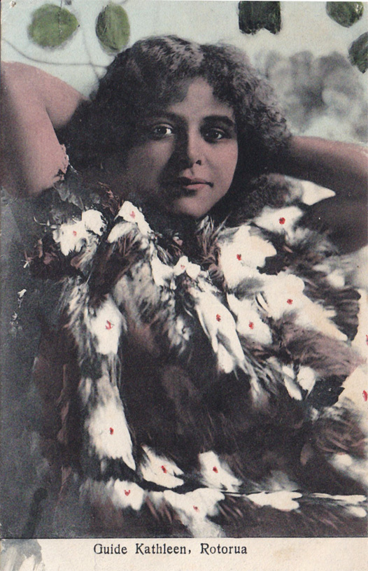 Postcard titled "Guide Kathleen, Rotorua"