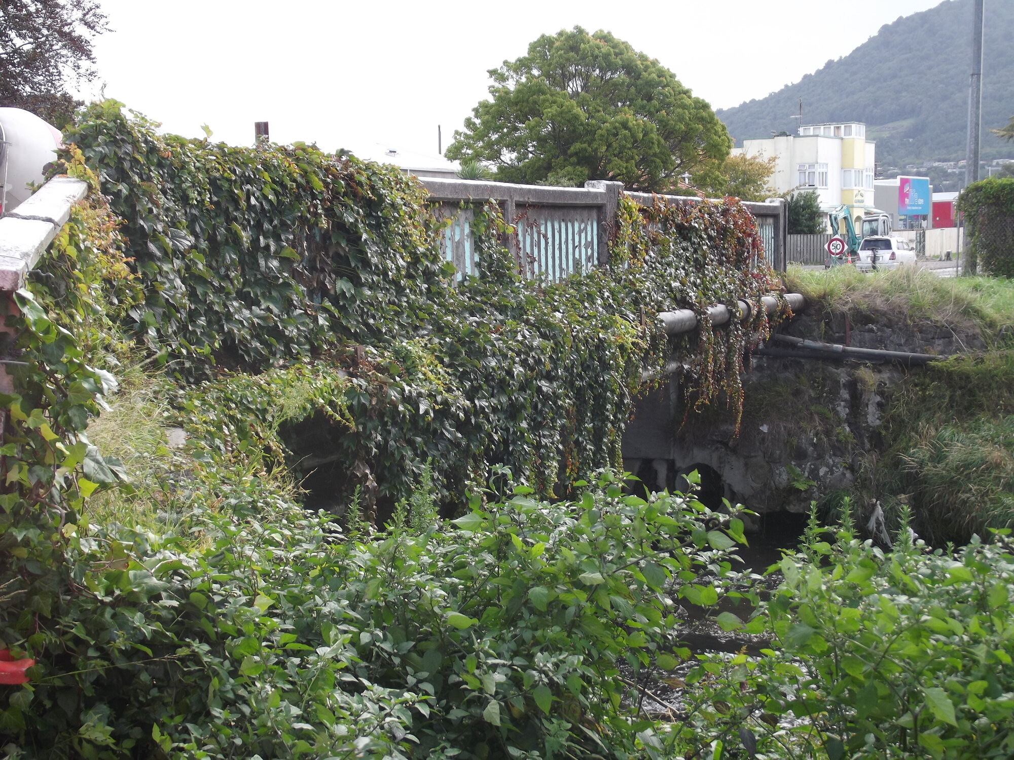 Photograph of the Utuhina Bridge looking towards Lake Road, 2012