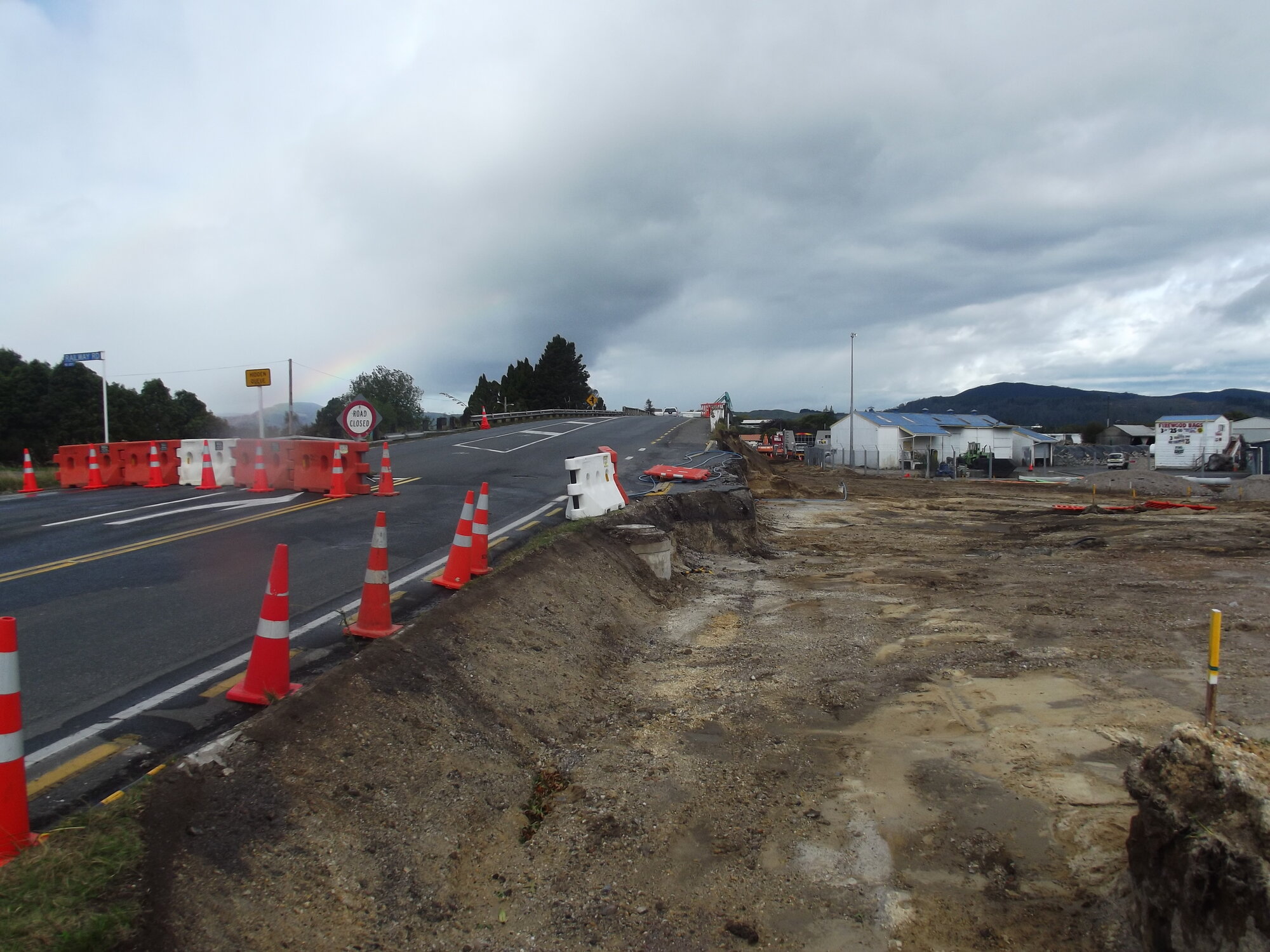 Photograph of the earthworks on the rail bridge, 2012