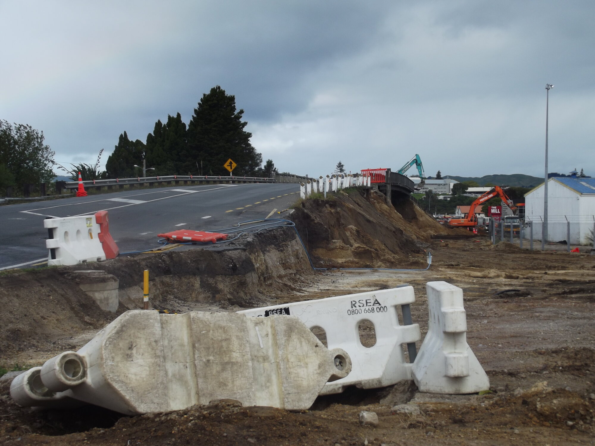 Photograph of the earthworks on the rail bridge, 2012