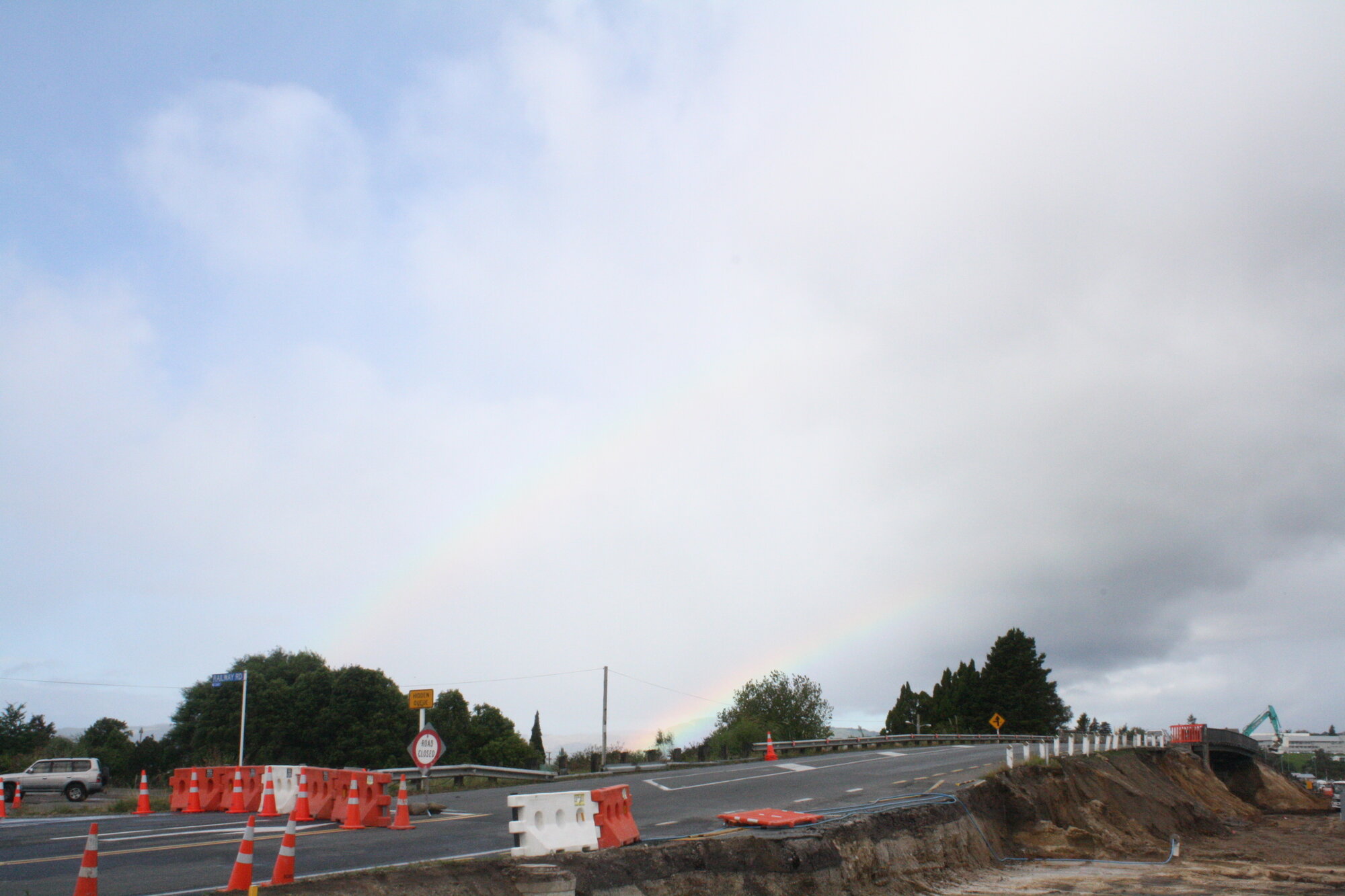 Photograph of the earthworks on the rail bridge, 2012