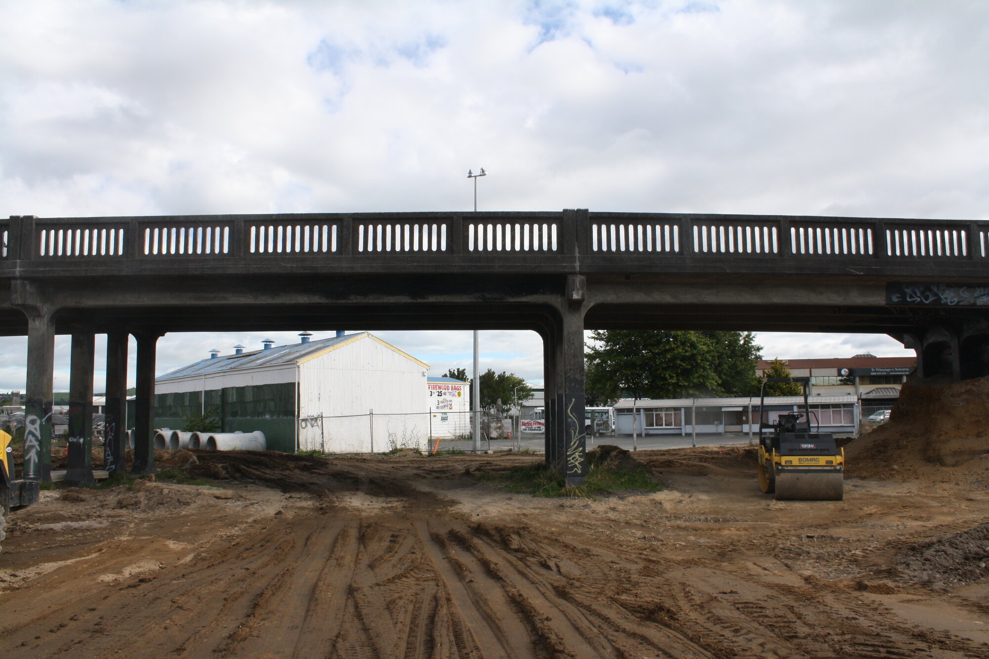 Photograph of earthworks under the rail bridge, 2012