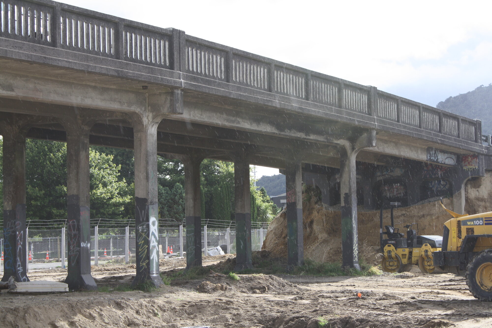 Photograph taken from the earthworks at the rail bridge, 2012