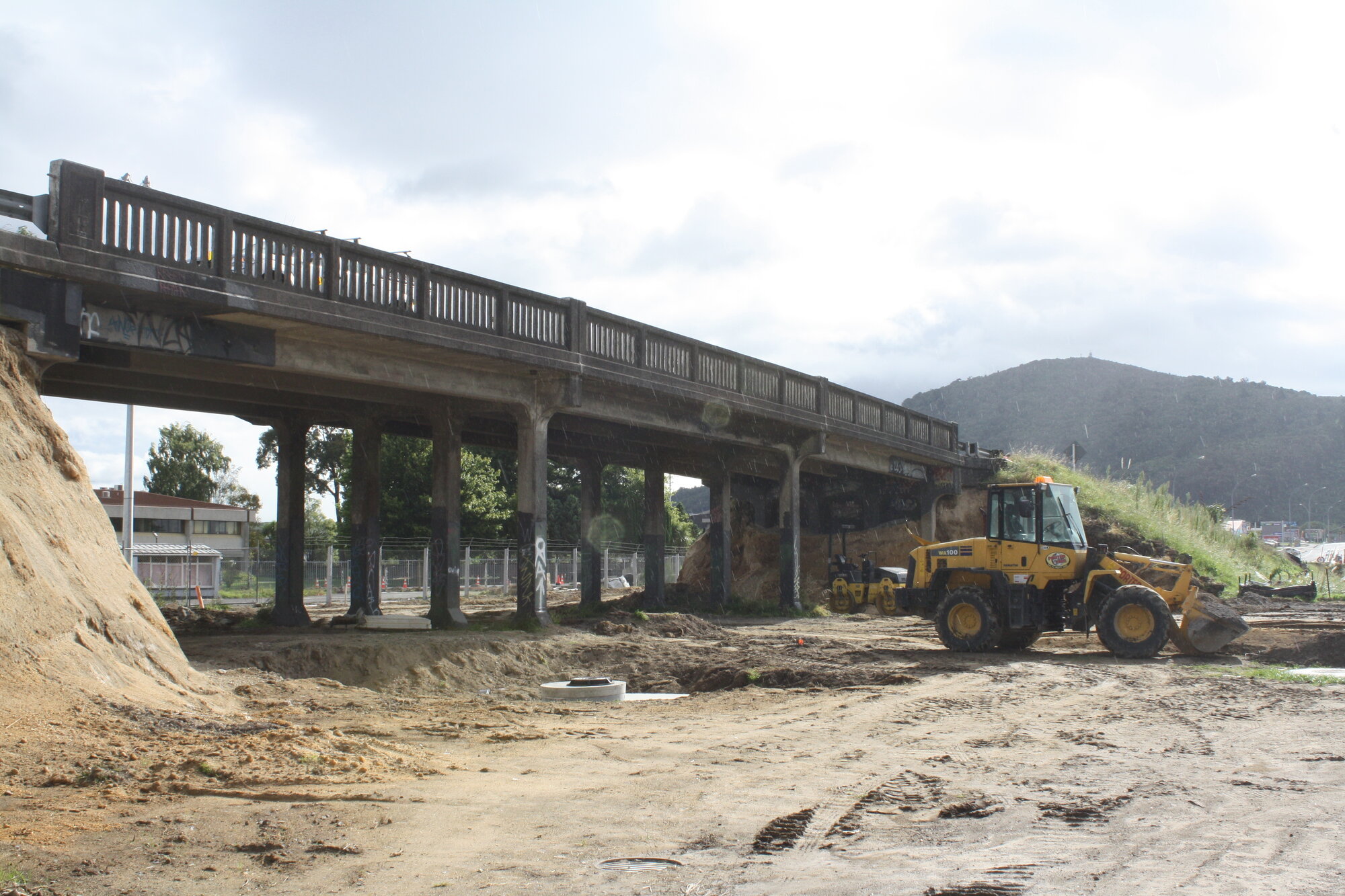 Photograph taken from the earthworks at the rail bridge, 2012