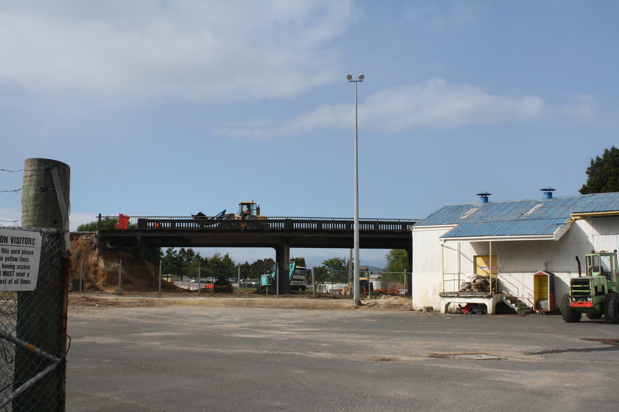 Photograph taken from Dinsdale Street, showing security fencing at the bridge tunnel, 2012