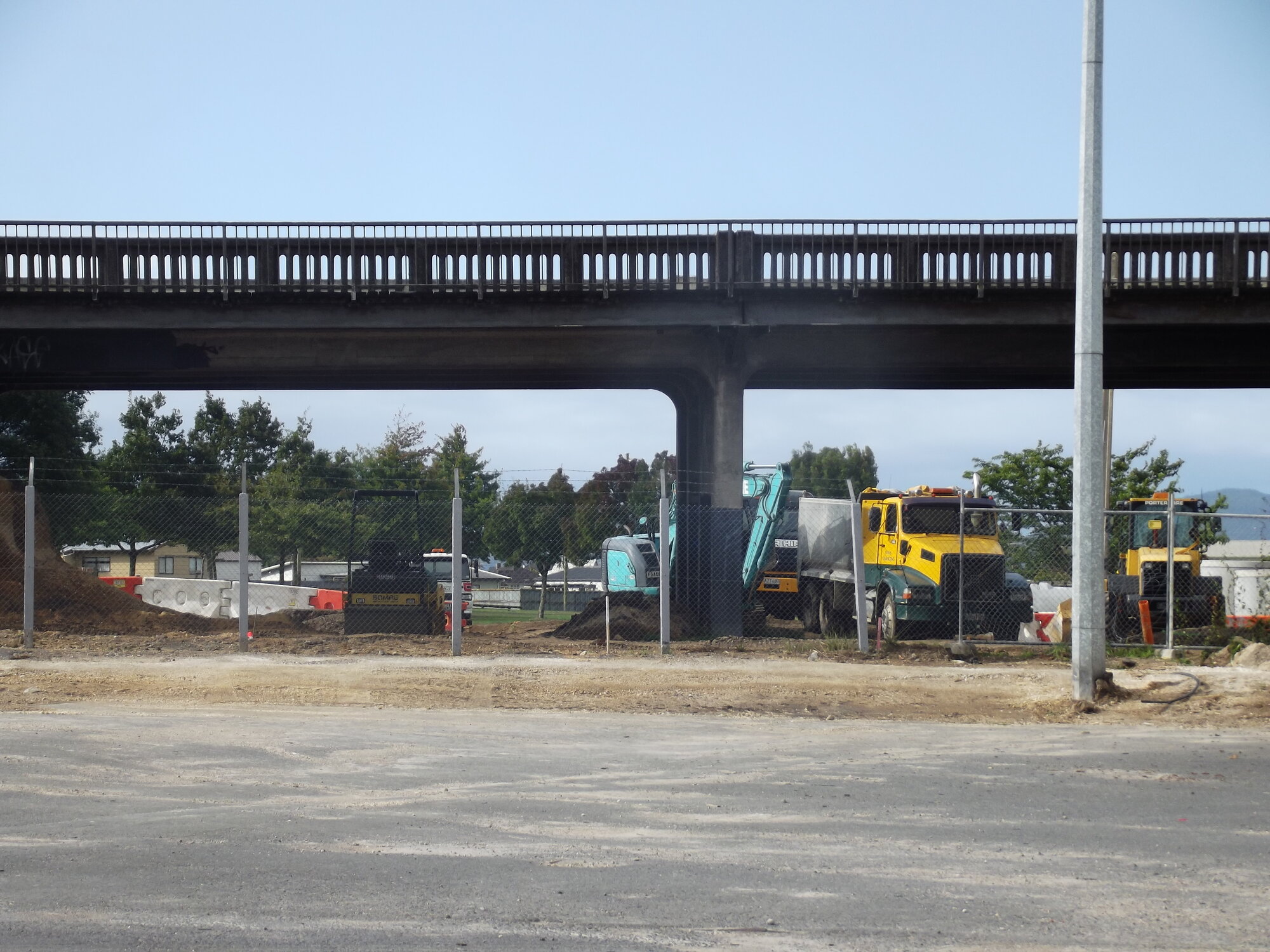Photograph showing security fencing at the bridge tunnel, 2012