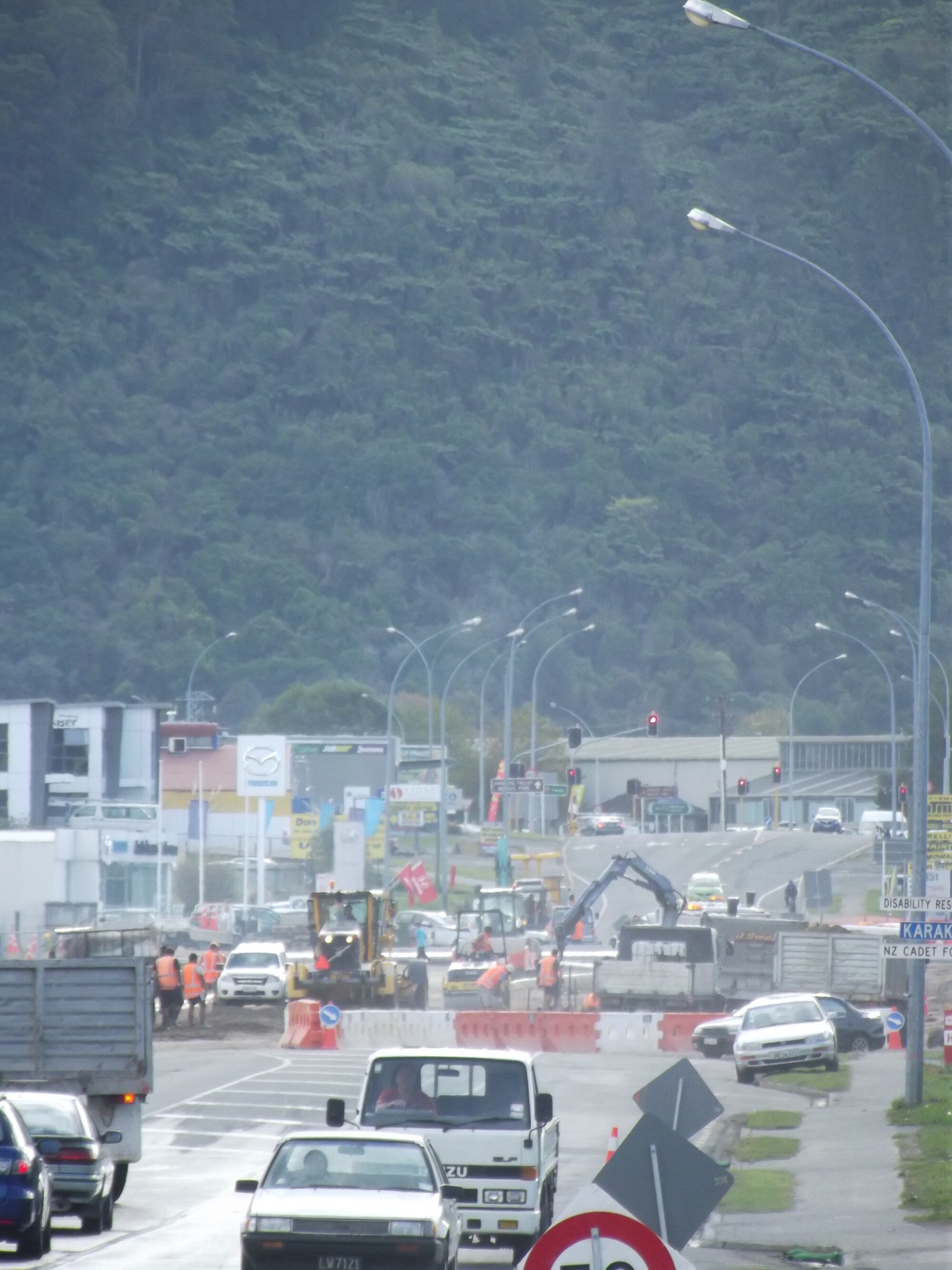 Photograph of Lake Road showing work on the new roundabout at Dinsdale Street, 2012