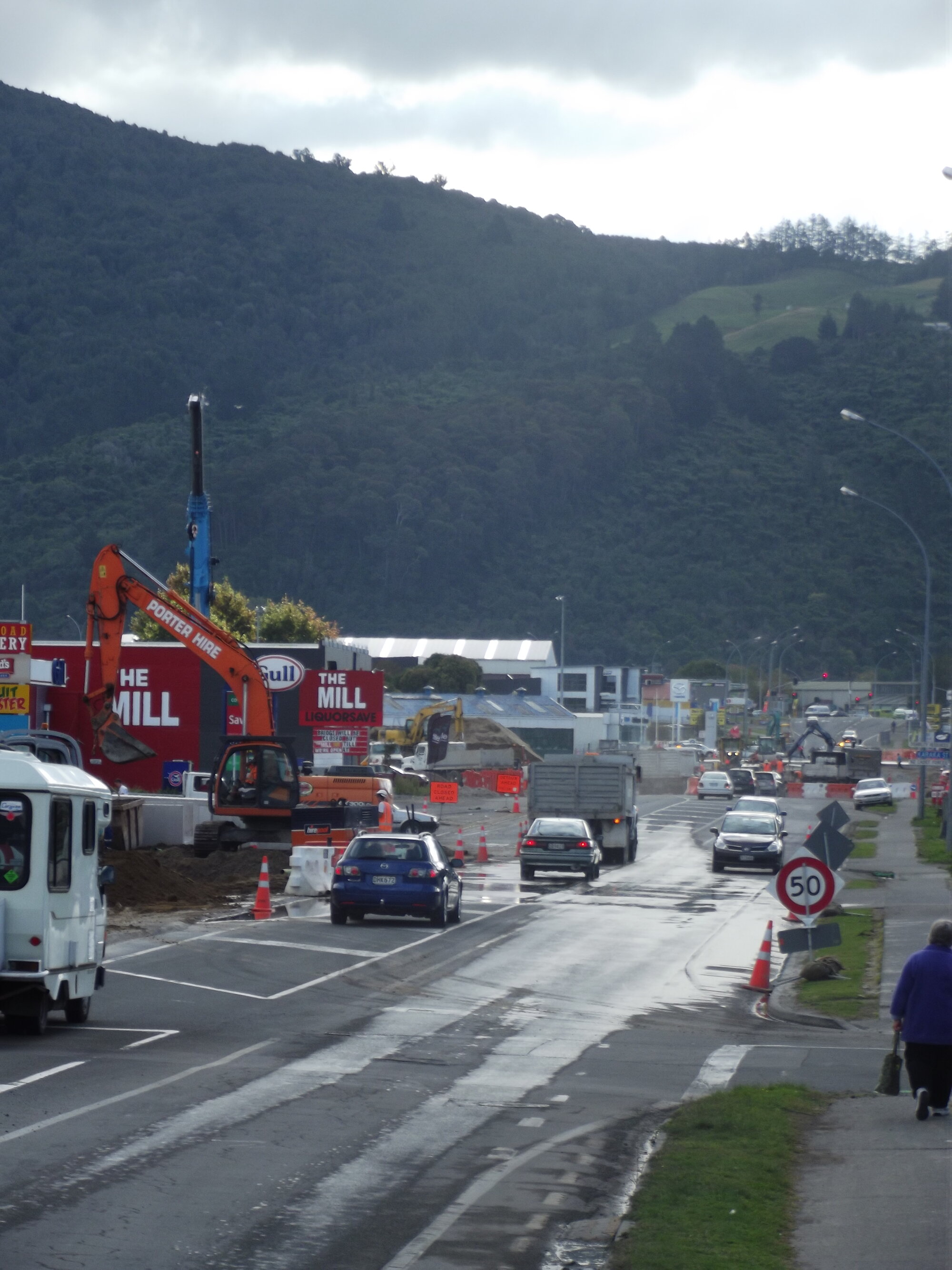 Photograph of Lake Road showing work on the new roundabout at Dinsdale Street, 2012