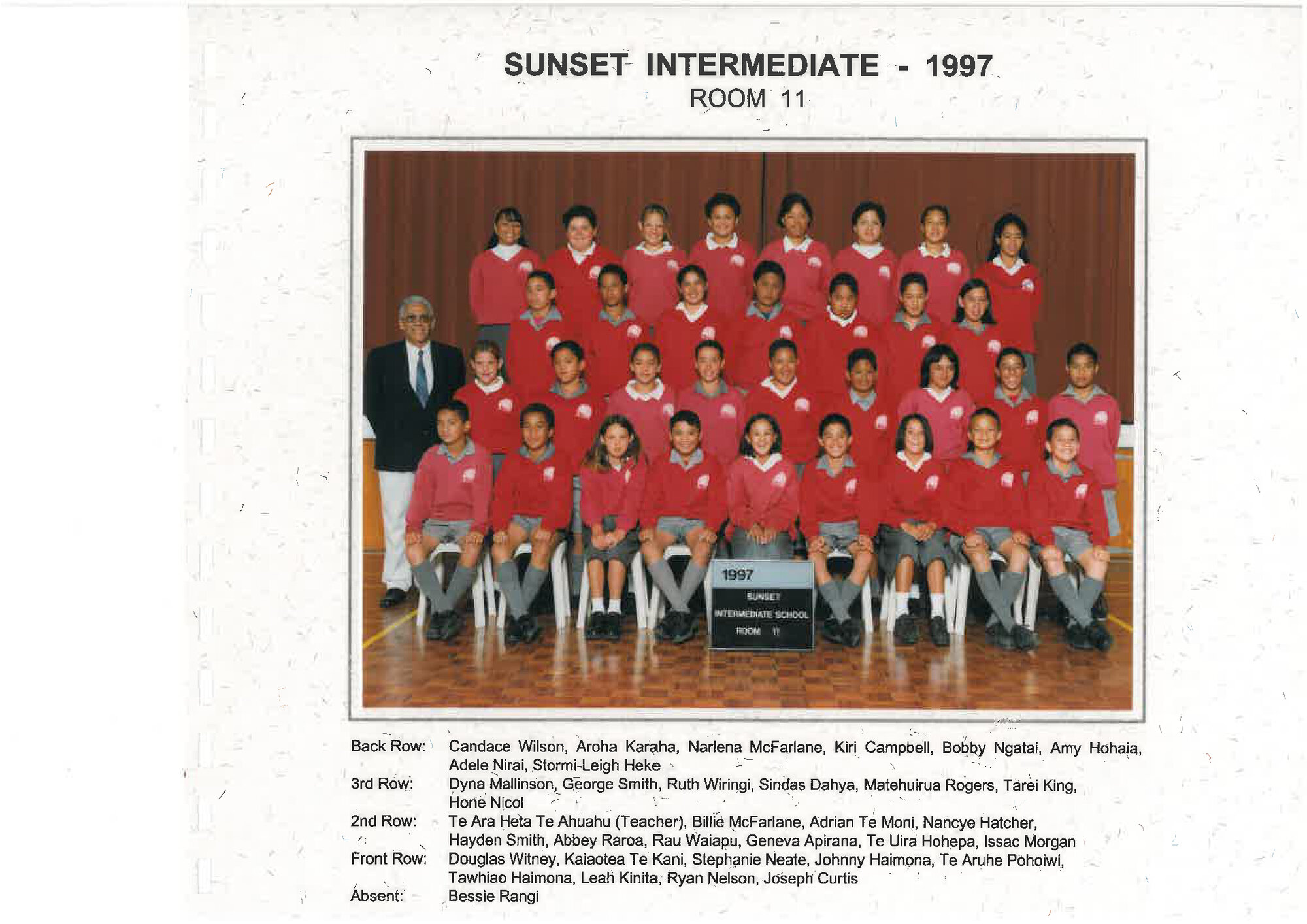 "Sunset Intermediate School Room 11 1997"