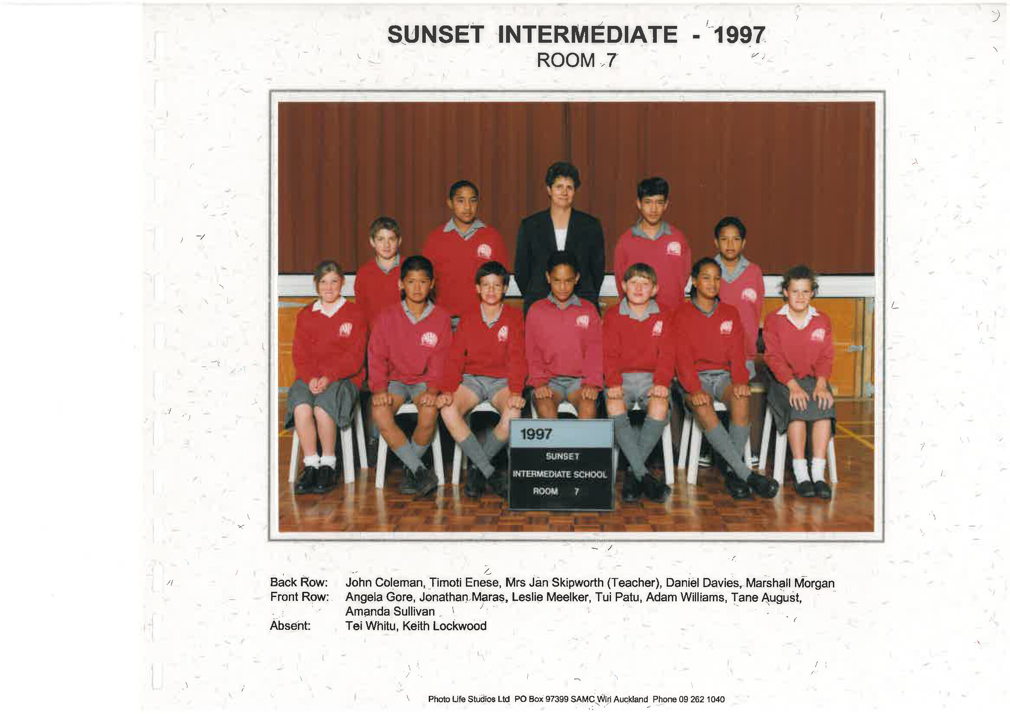 "Sunset Intermediate School Room 7 1997"