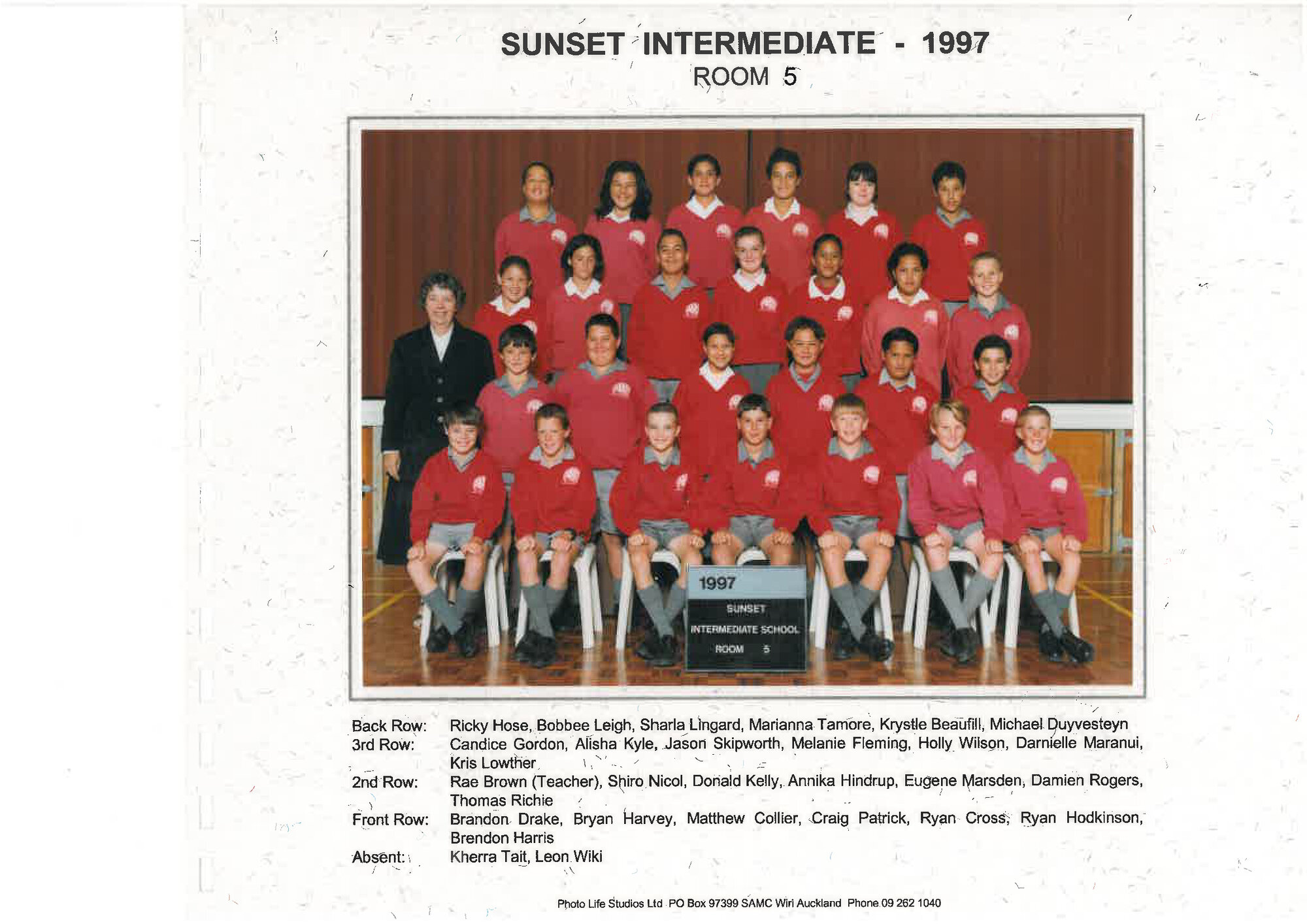 "Sunset Intermediate School Room 5 1997"