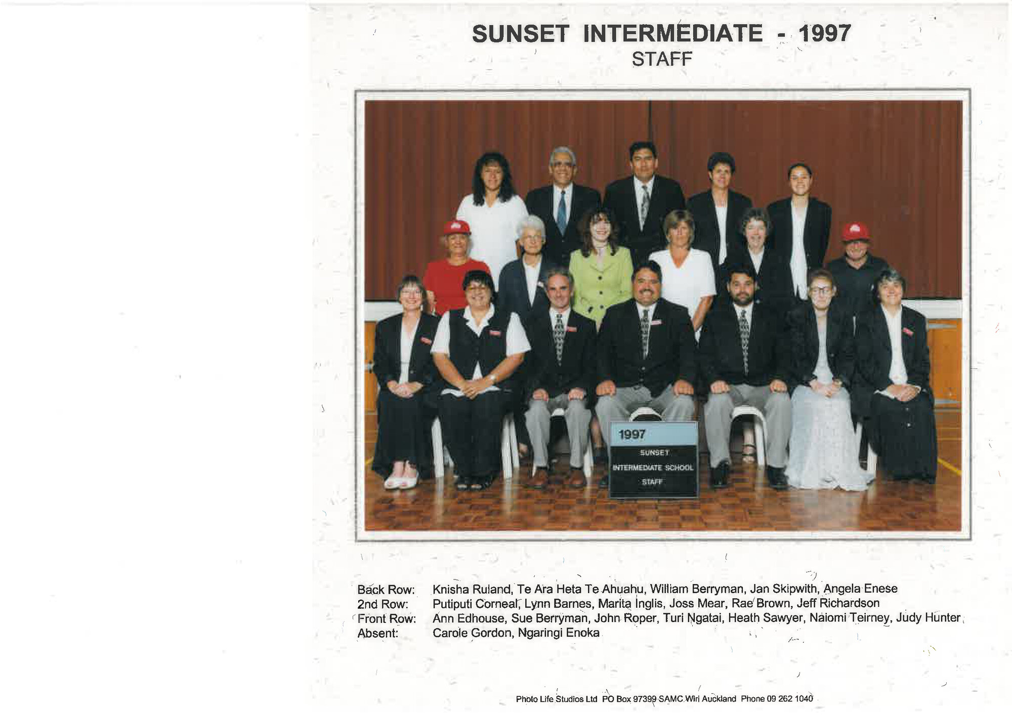 "Sunset Intermediate School staff 1997"
