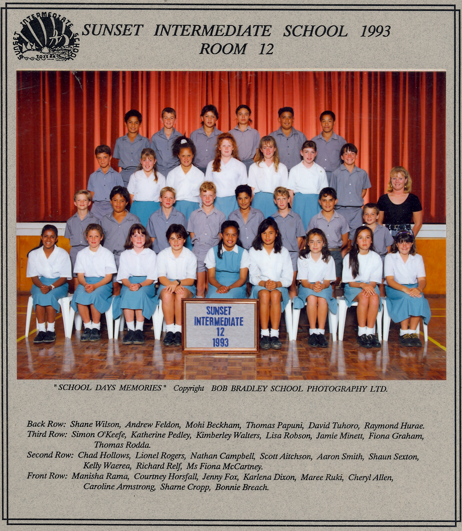 "Sunset Intermediate School 1993, Room 12"