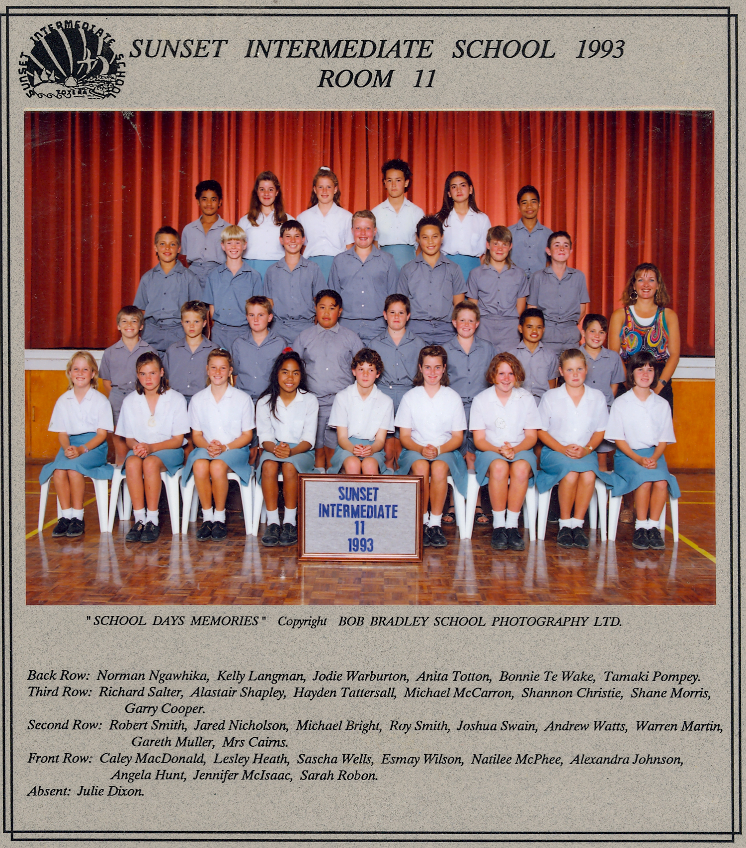 "Sunset Intermediate School 1993, Room 11"