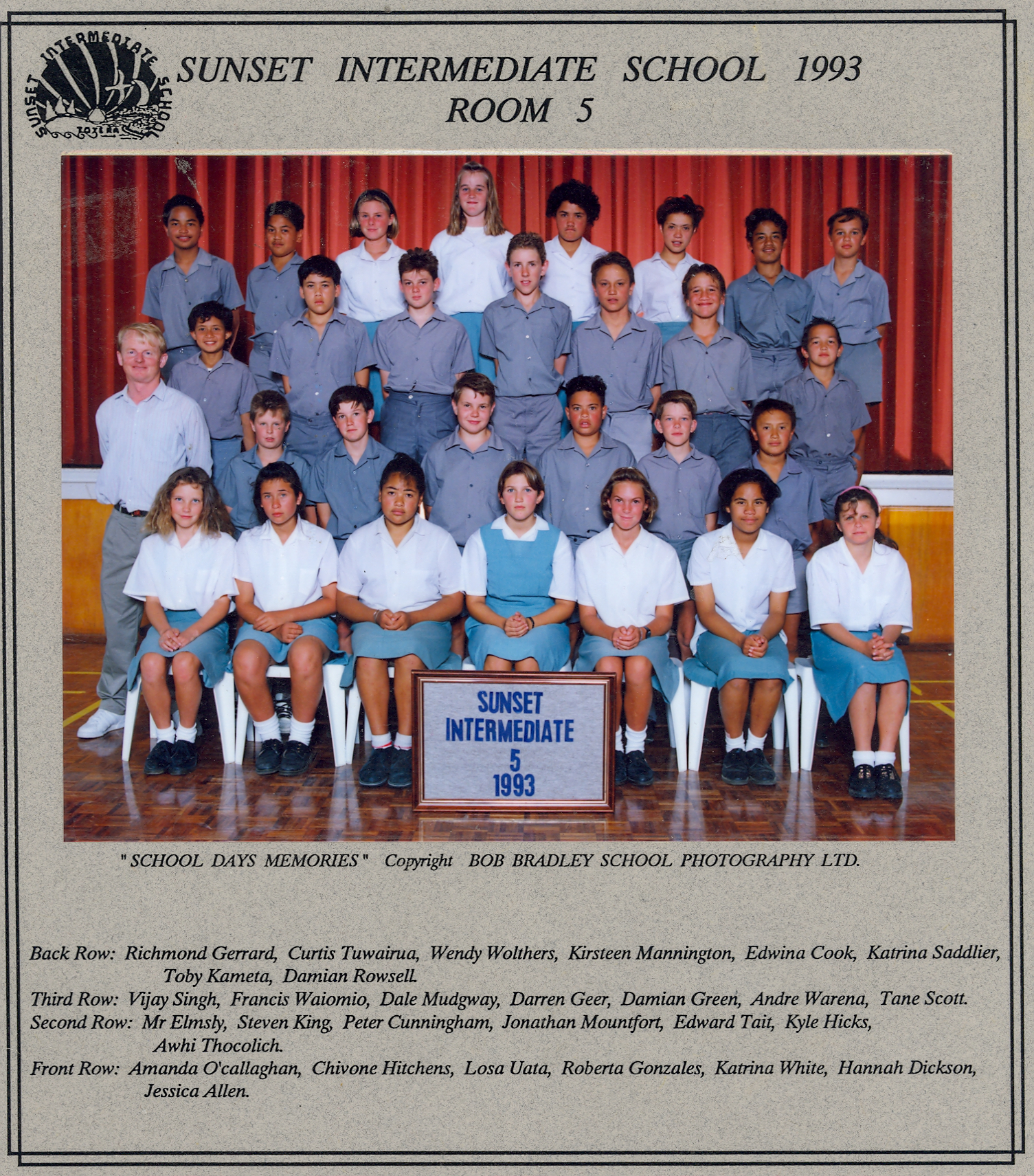 "Sunset Intermediate School 1993, Room 5"