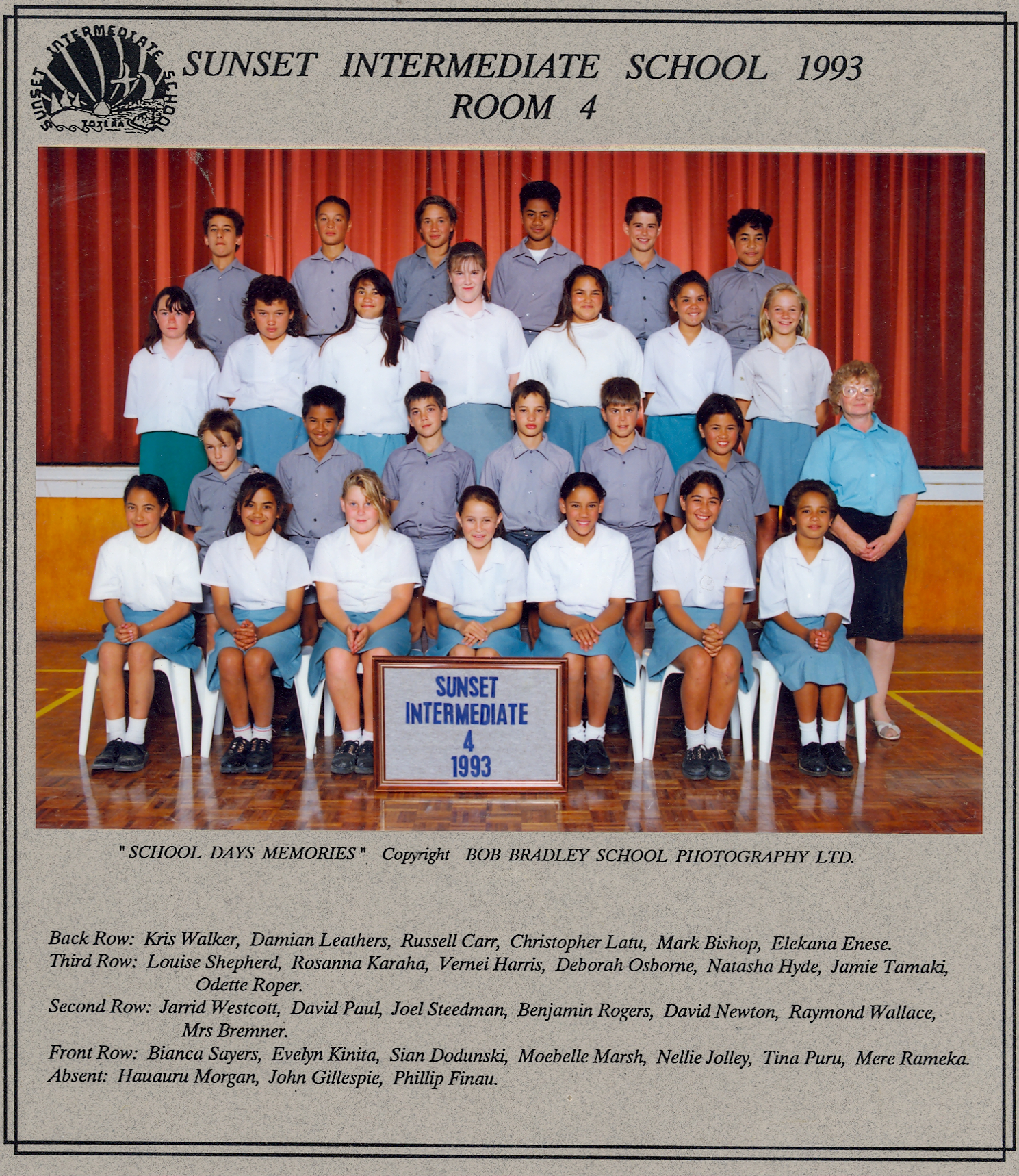 "Sunset Intermediate School 1993, Room 4"