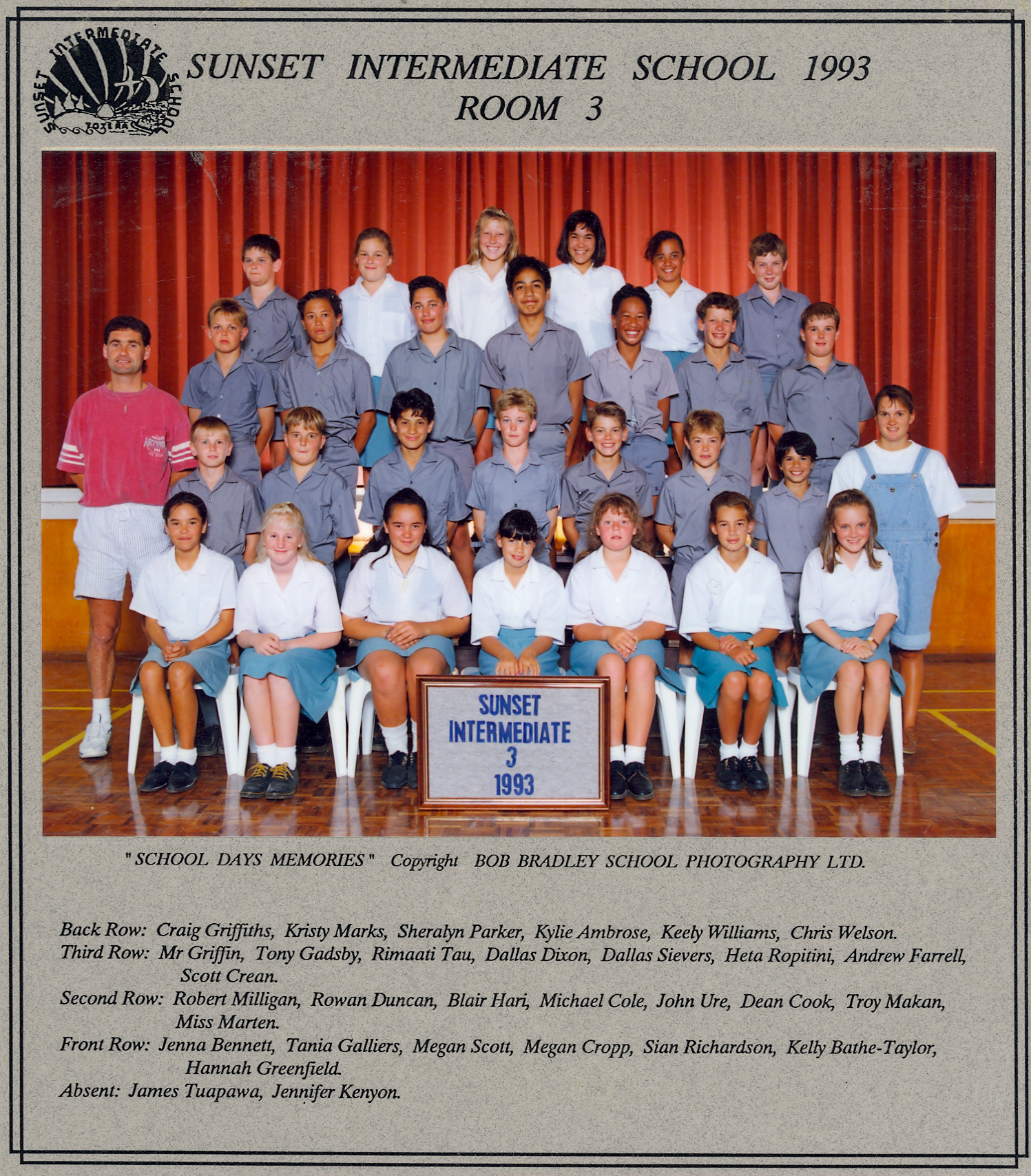 "Sunset Intermediate School 1993, Room 3"