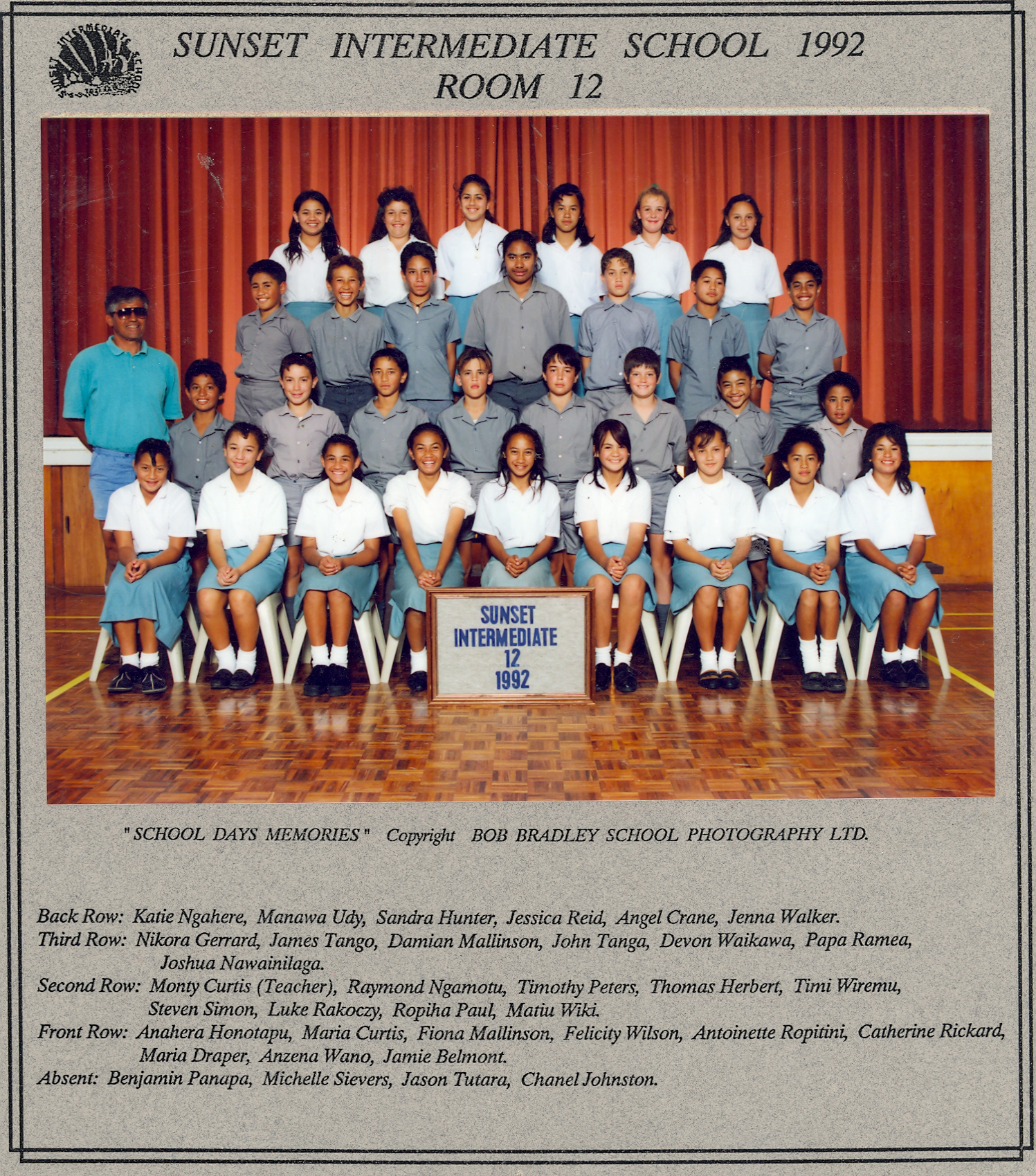 "Sunset Intermediate School 1992, Room 12"