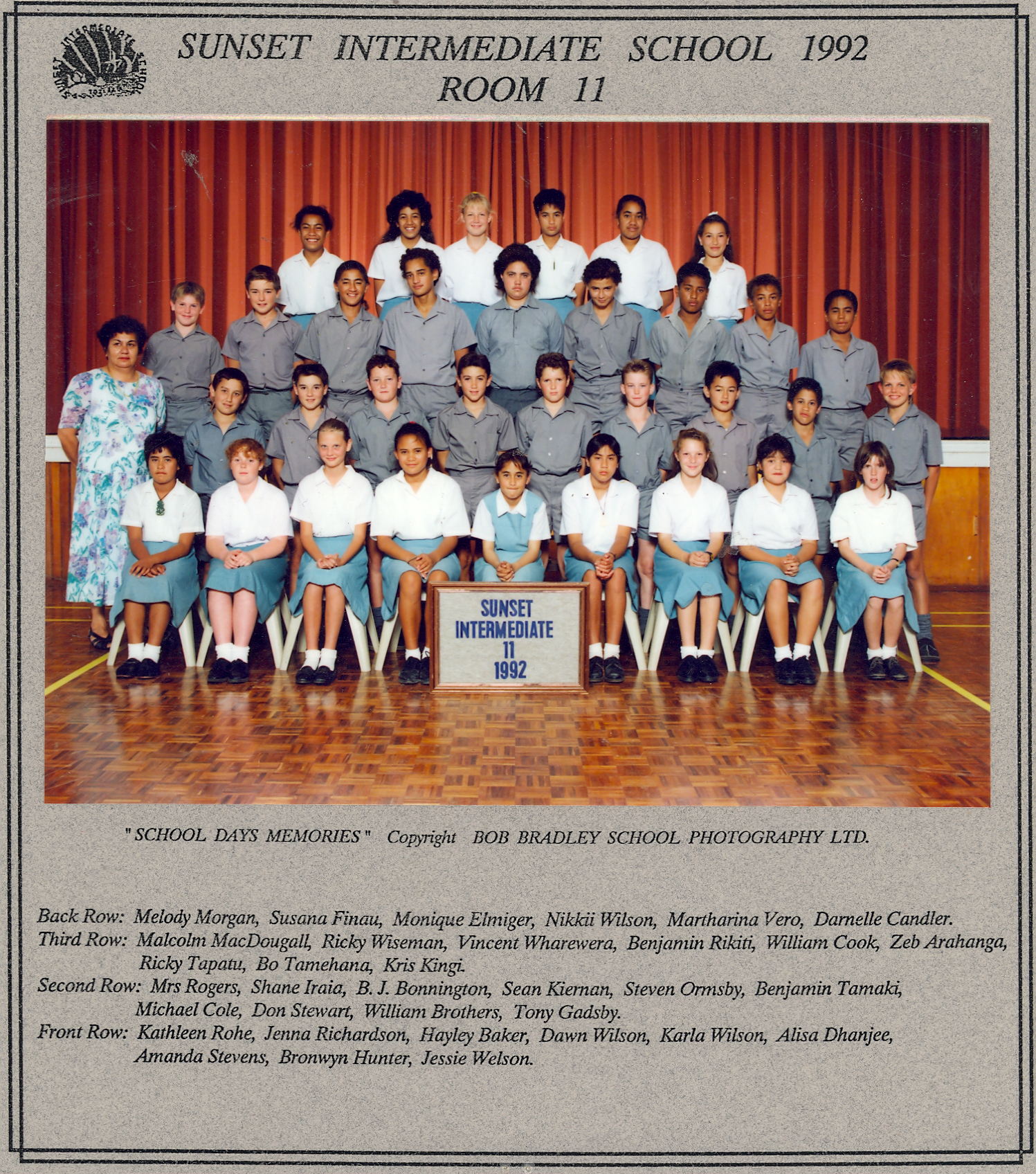 "Sunset Intermediate School 1992, Room 11"