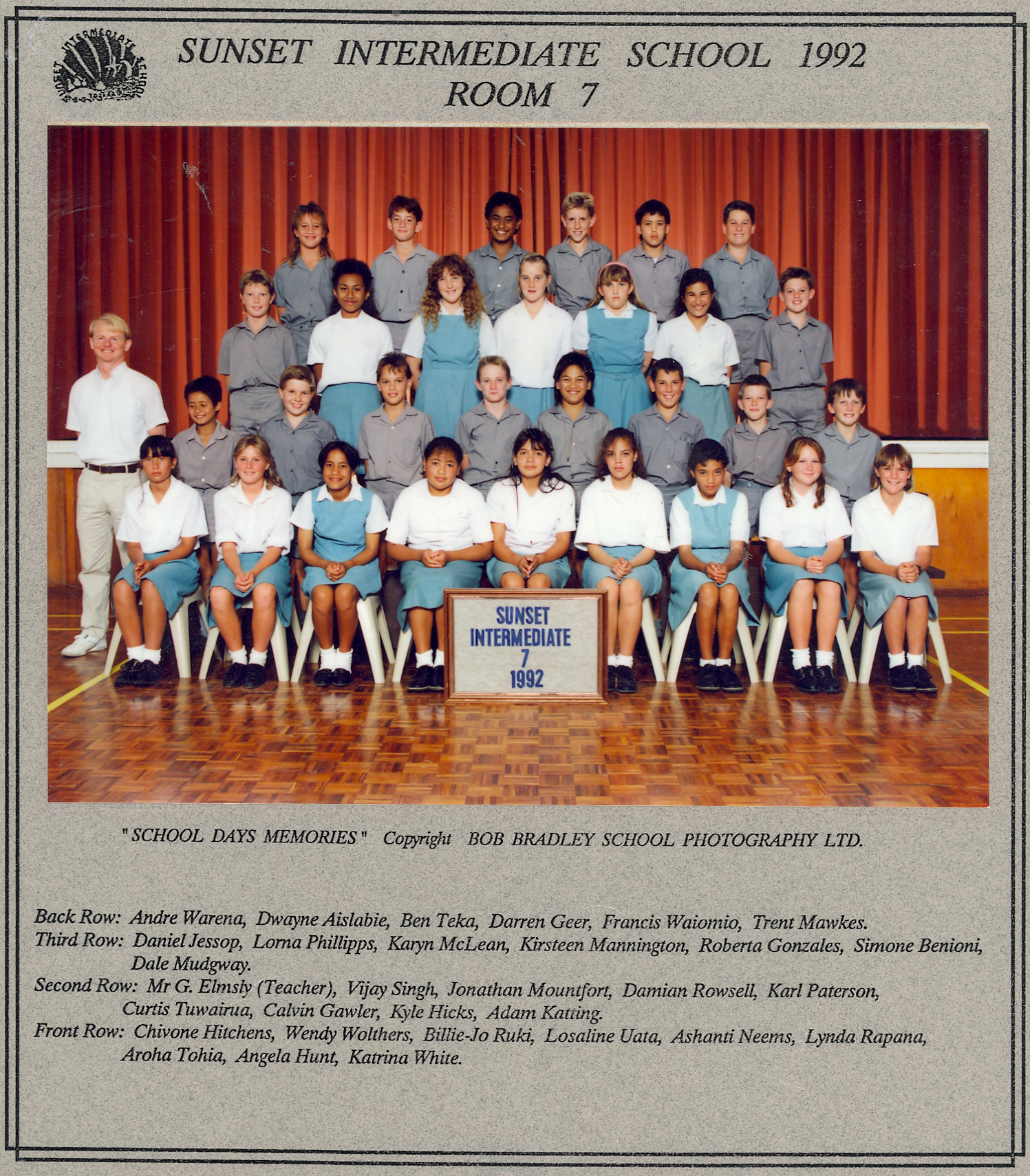 "Sunset Intermediate School 1992, Room 7"