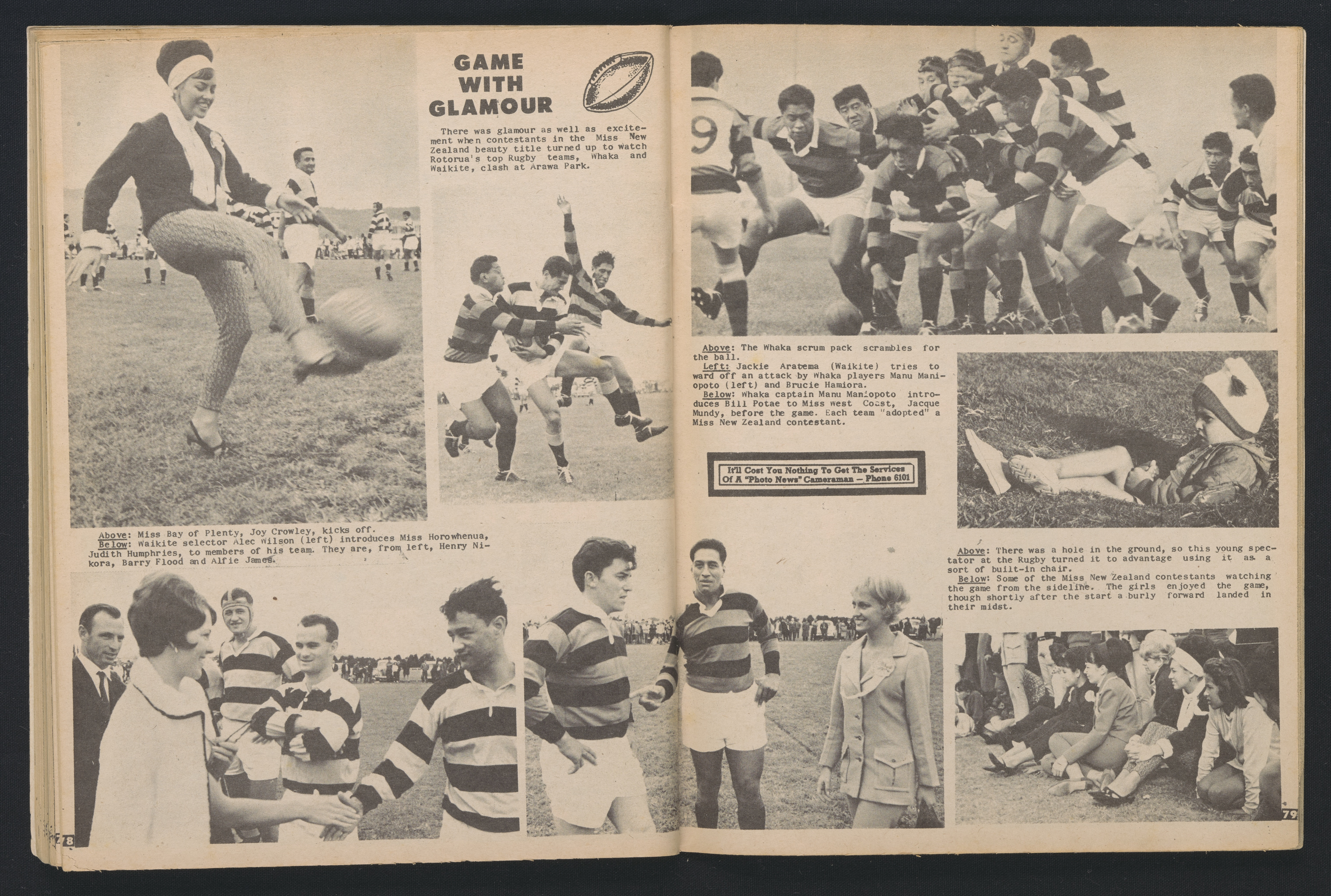 Snapshot 4: Game with glamour! Source: Rotorua Photo News, No 44, 5 May 1967, pp. 78-79. 

The copyright holder, Logan Publishing Co. Ltd., has made this content available for non-commercial use under a Creative Commons Attribution-NonCommercial-NoDerivatives 4.0 International licence (CC BY-NC-ND 4.0).