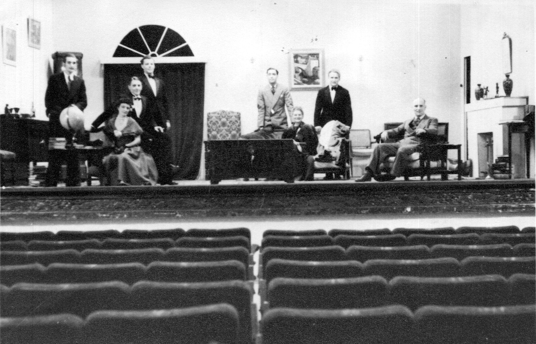'Rope' (1951), production still. Rotorua Little Theatre Society.