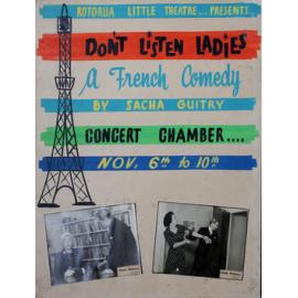 ‘Don’t Listen Ladies’, Rotorua Little Theatre Society, 1961 [poster]