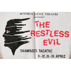 ‘The Restless Evil’, Rotorua Little Theatre Society, 1986 [poster]
