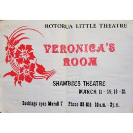 ‘Veronica’s Room, Rotorua Little Theatre Society, 1987 [poster]