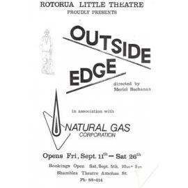 ‘Outside Edge’, Rotorua Little Theatre Society, 1987 [poster]