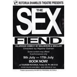 ‘The Sex Fiend’, Rotorua Little Theatre Society, 1993 [poster]