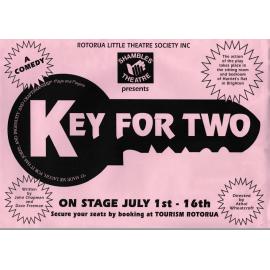 ‘Key for Two’, Rotorua Little Theatre Society, 1994 [poster]