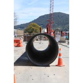 Photograph of the pipe waiting for use at the Utuhina Bridge, 2012
