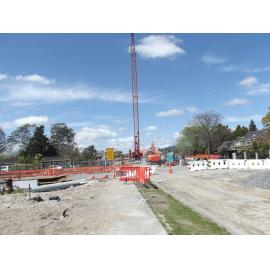 Photograph of the Utuhina Bridge worksite, 2012