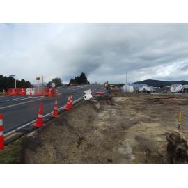 Photograph of the earthworks on the rail bridge, 2012