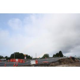 Photograph of the earthworks on the rail bridge, 2012
