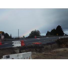 Photograph of the earthworks on the rail bridge, 2012
