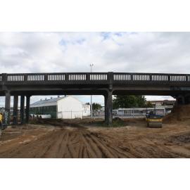 Photograph of earthworks under the rail bridge, 2012