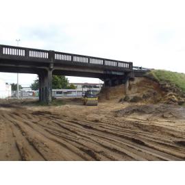 Photograph taken from the earthworks at the rail bridge, 2012