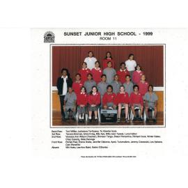 "Sunset Junior High School Room 11 1999"