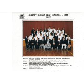 "Sunset Junior High School staff 1999"