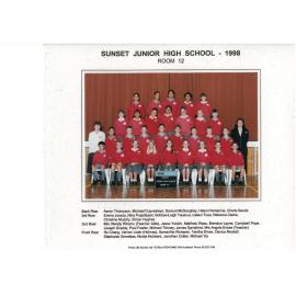 "Sunset Junior High School Room 12 1998"