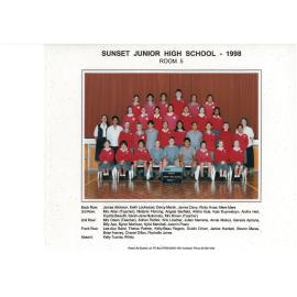 "Sunset Junior High School Room 5 1998"